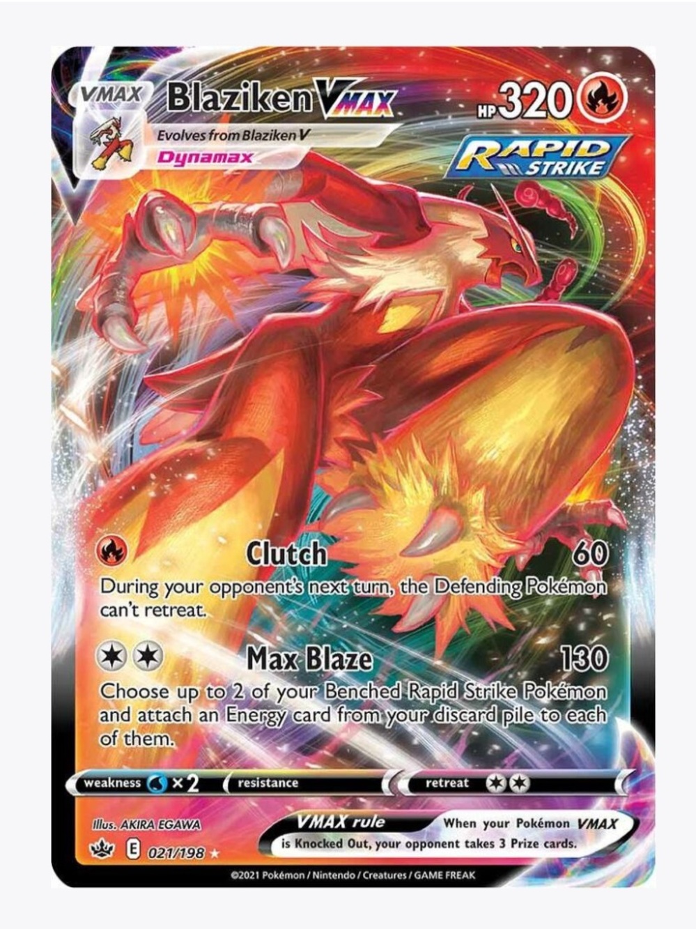 Blaziken VMAX SWSH06: Chilling Reign Pokemon Trading Card